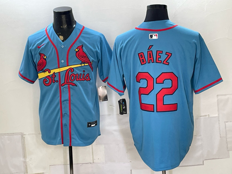 Men 2026 St.Louis Cardinals #22 Baez blue Nike MLB Jersey 0823001->st.louis cardinals->MLB Jersey